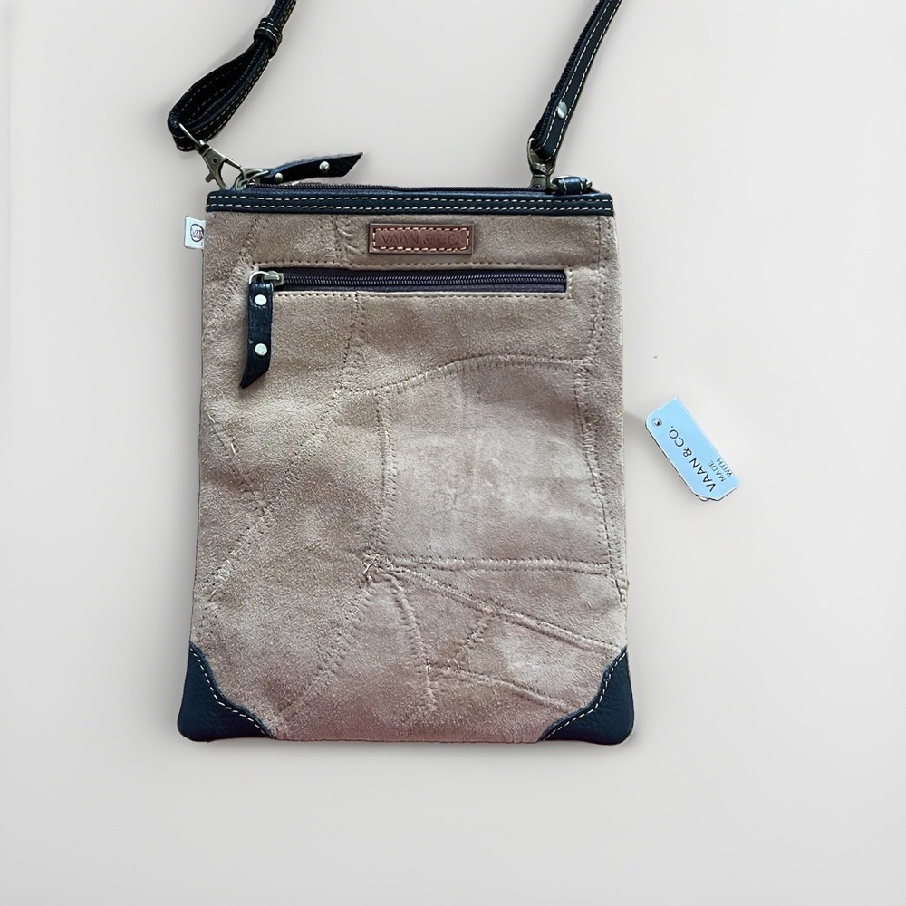 Vaan & Co Patchwork Leather Crossbody Bag Boho Western Festival Small Purse